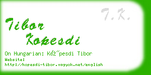 tibor kopesdi business card